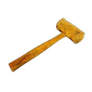 Vintage Rawhide Mallet Rolled Leather Wood Handle 11" Collectible Tool